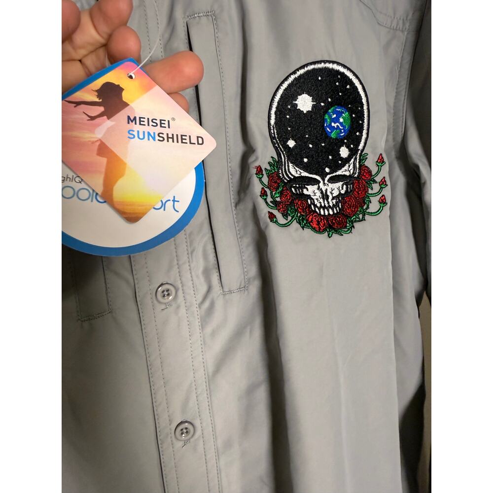 NWT Section 119 Grateful Dead Grey Button Down Shirt Men's Sz. M - Picture 2 of 6